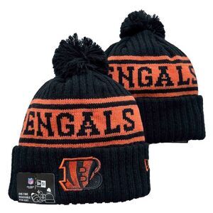 NWT Cincinnati Bengals Sports Knit Pom Beanie Fleece Lining OSFA Unisex